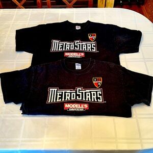 Vintage NY/NJ MetroStars t-shirts - Delta, black, men's XL, 100% cotton (2 tees)
